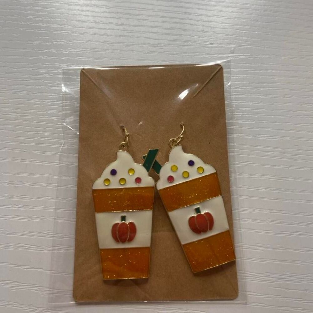 Pumpkin spice latte earrings